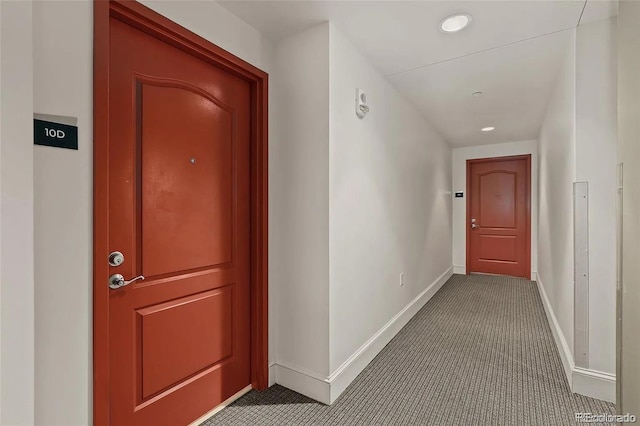 300 W 11th Ave Unit 10D, Denver, CO 80204 - corridor with carpet, baseboards, and recessed lighting