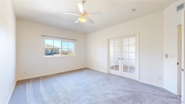 11374 Xavier Dr Unit 202, Westminster, CO 80031 - unfurnished room with french doors, carpet flooring, baseboards, and ceiling fan