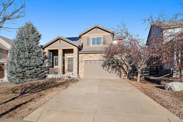 view of front of property featuring a garage