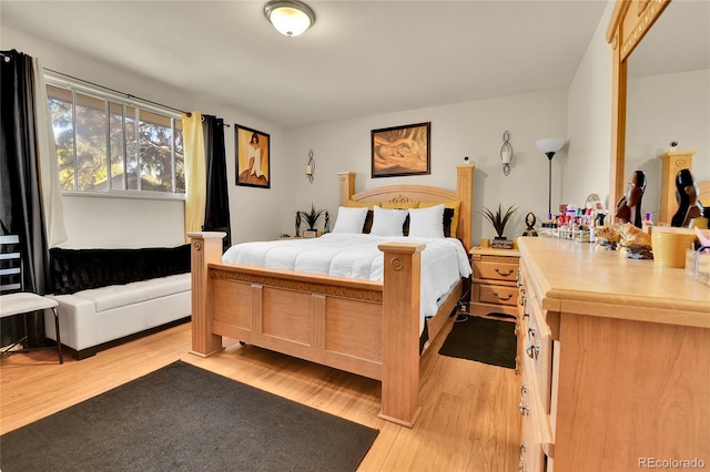 bedroom featuring light hardwood / wood-style floors