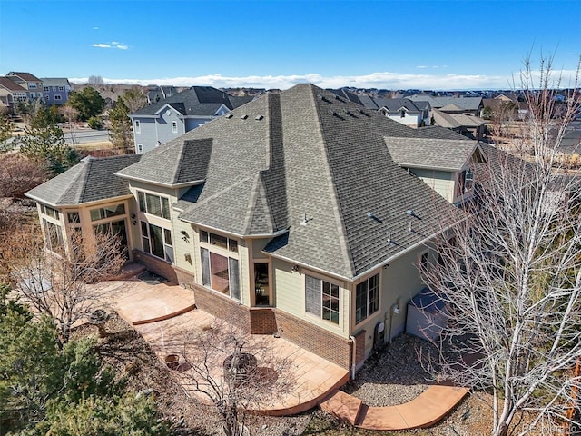 aerial view with a residential view