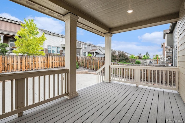 26267 E 3rd Ave, Aurora, CO 80018 - deck with a fenced backyard, a residential view, and a patio