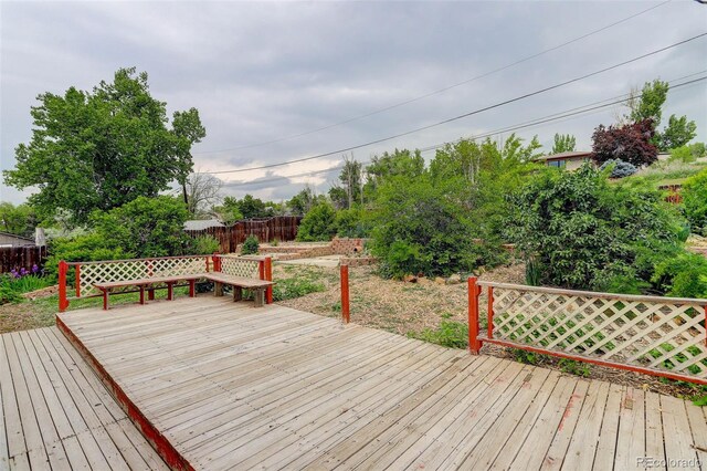 9743 W 67th Pl, Arvada, CO 80004 - wooden terrace featuring a fenced backyard