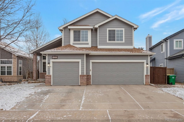 front facade with a garage