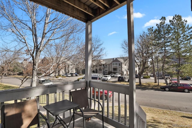 balcony with a residential view