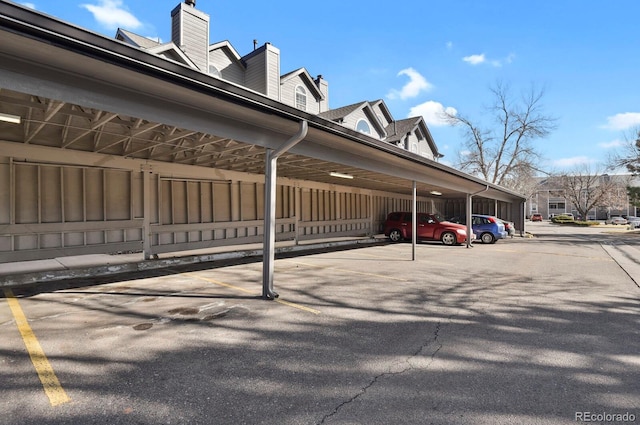 view of covered parking lot