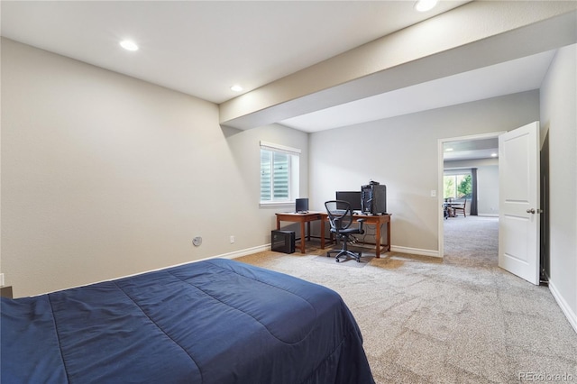 bedroom featuring carpet