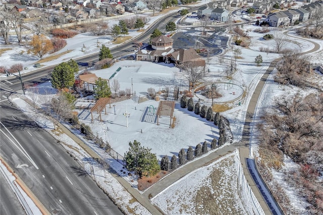 view of snowy aerial view