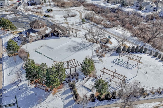 view of snowy aerial view