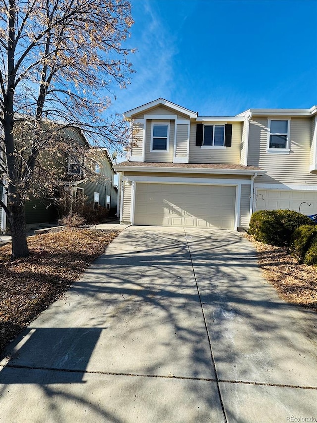 view of front property with a garage