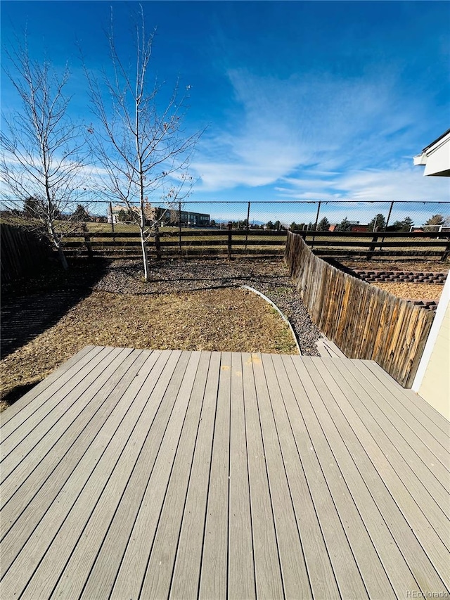 deck with a rural view