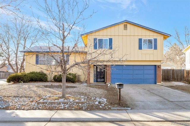 view of front of house with a garage