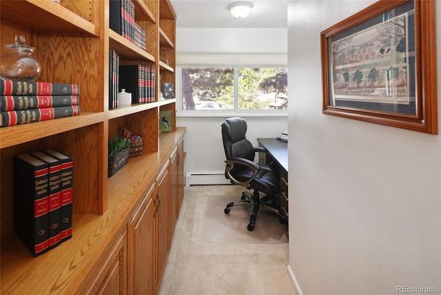 2900 S Golden Way, Denver, CO 80227 - home office featuring light carpet and baseboard heating