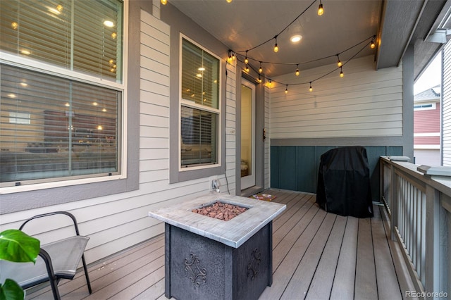 9723 Bennett Peak St, Littleton, CO 80125 - deck with an outdoor fire pit