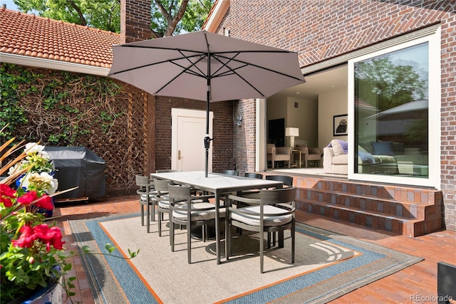 3309 E 7th Avenue Pkwy, Denver, CO 80206 - view of patio featuring outdoor dining area and grilling area