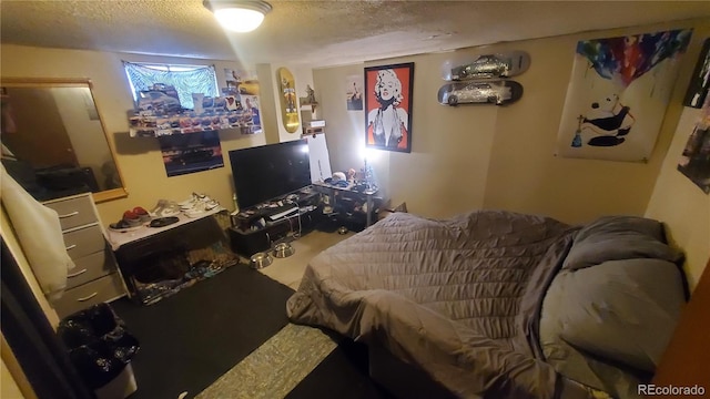 bedroom with a textured ceiling