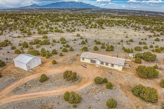 drone / aerial view with a mountain view