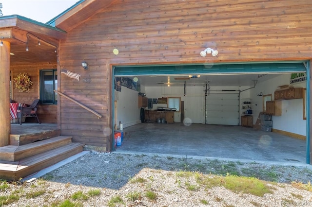 view of garage