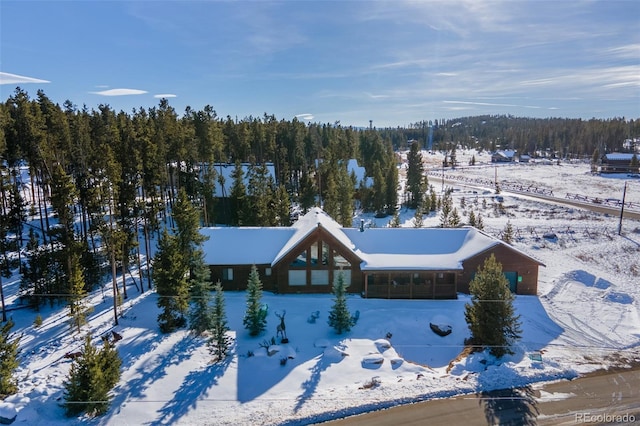 view of snowy aerial view