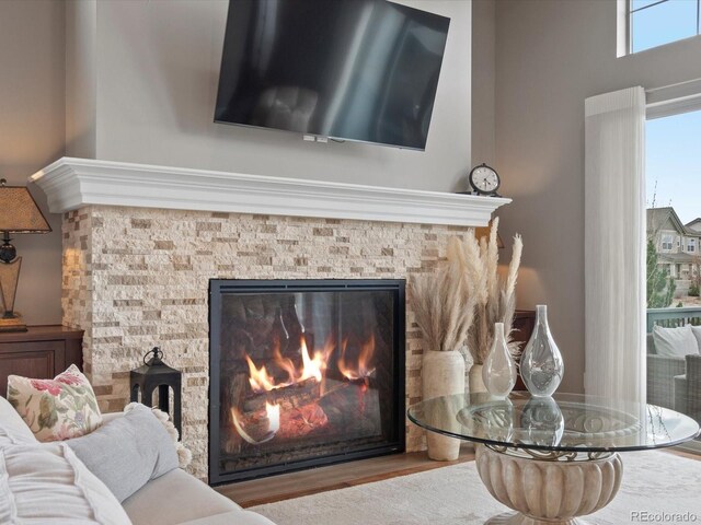 10553 Fairhurst Way, Highlands Ranch, CO 80126 - detailed view of a warm lit fireplace