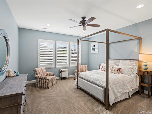 10553 Fairhurst Way, Highlands Ranch, CO 80126 - carpeted bedroom with baseboards, ceiling fan, and recessed lighting