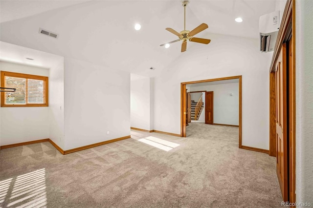 7506 Urban Ct, Arvada, CO 80005 - carpeted empty room featuring lofted ceiling and ceiling fan