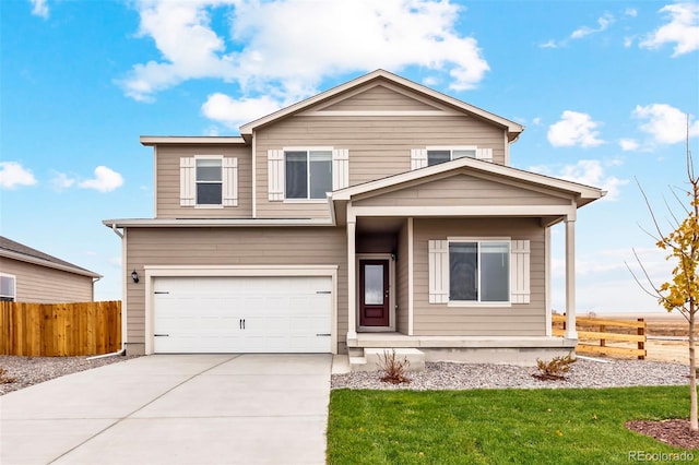 2175 Alyssa St, Fort Lupton, CO 80621 - traditional home with driveway, an attached garage, and covered porch