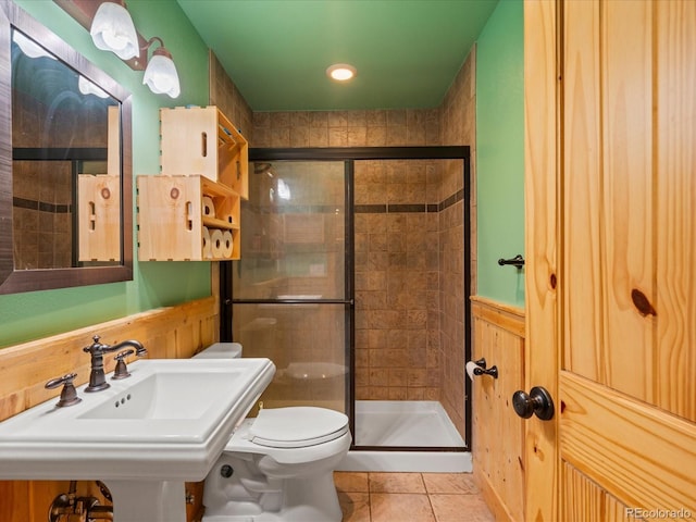 689 S Pine Dr, Bailey, CO 80421 - full bath with a stall shower and tile patterned floors