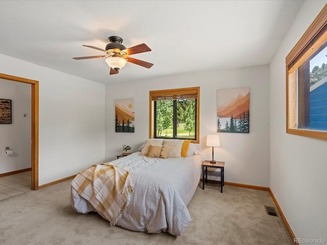 689 S Pine Dr, Bailey, CO 80421 - bedroom with carpet floors and ceiling fan