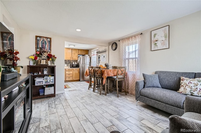 living room featuring light hardwood / wood-style floors