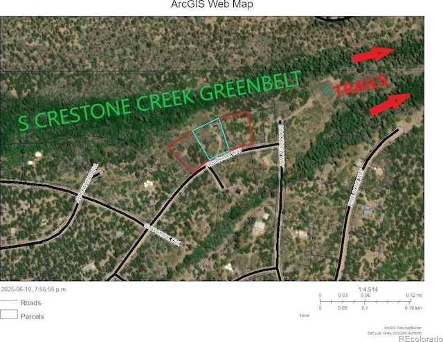 551 Panorama Way, Crestone, CO 81131 - aerial view of property's location