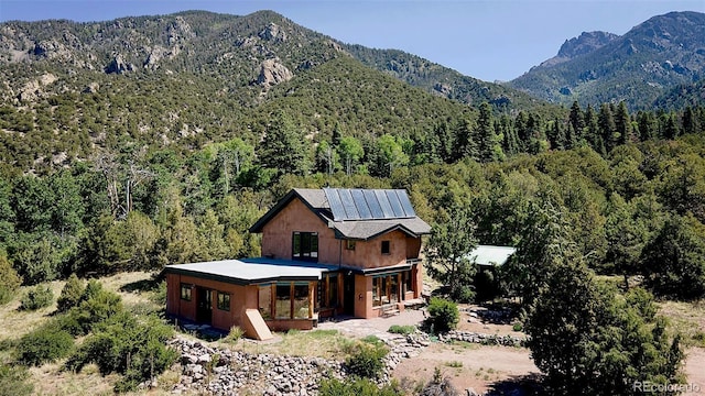 551 Panorama Way, Crestone, CO 81131 - mountain view featuring a heavily wooded area
