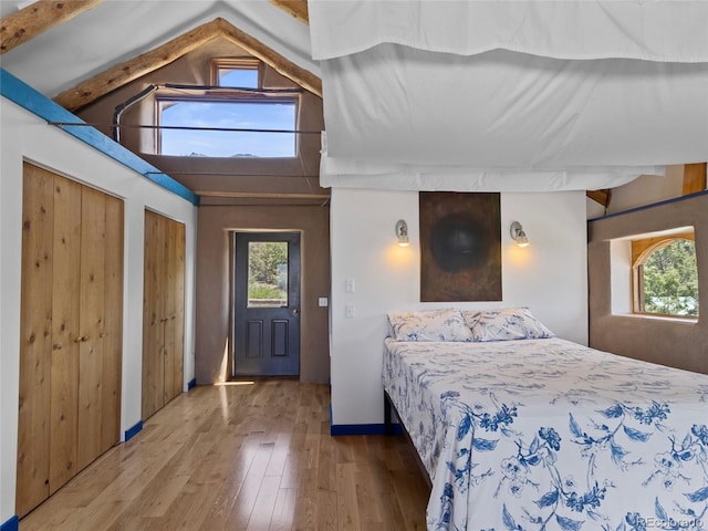551 Panorama Way, Crestone, CO 81131 - bedroom with wood-type flooring and multiple closets