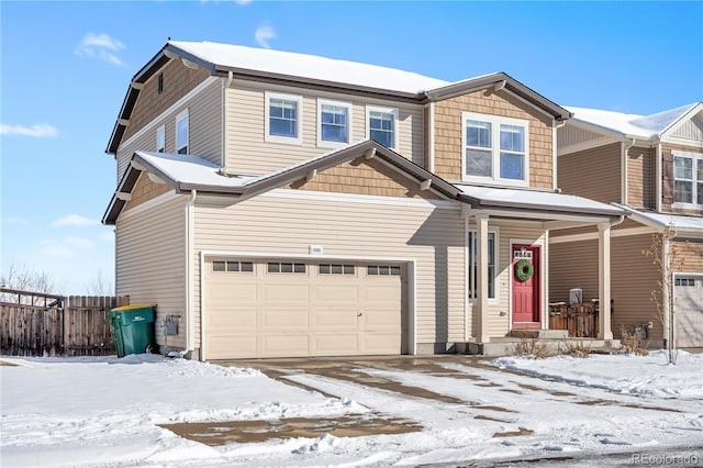 view of front facade featuring a garage