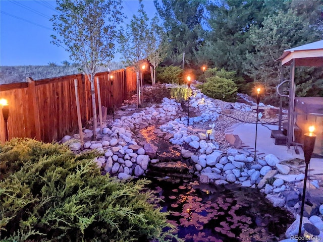 view of yard featuring fence