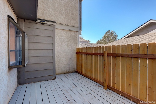 wooden terrace with fence