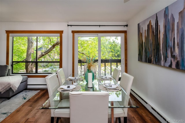 827 Maxwell Ave Unit H, Boulder, CO 80304 - dining room featuring a baseboard radiator and wood finished floors