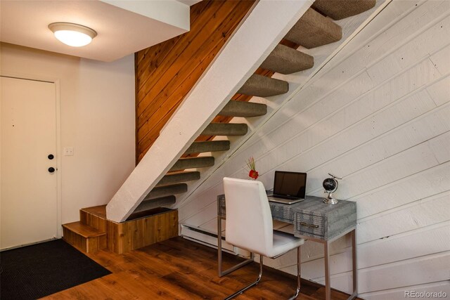 827 Maxwell Ave Unit H, Boulder, CO 80304 - stairs with wooden walls and wood finished floors