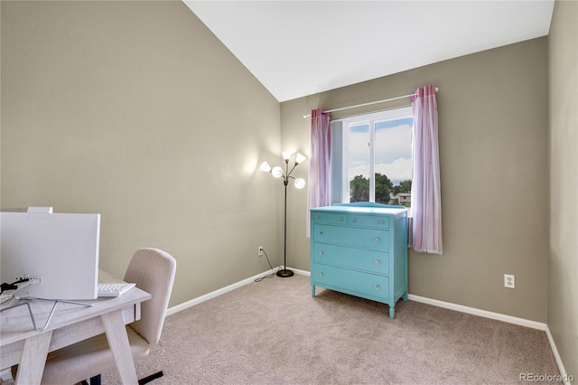 1099 S Walden Way Unit 205, Aurora, CO 80017 - home office with light carpet and vaulted ceiling