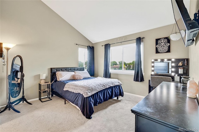 1099 S Walden Way Unit 205, Aurora, CO 80017 - bedroom featuring carpet flooring and high vaulted ceiling