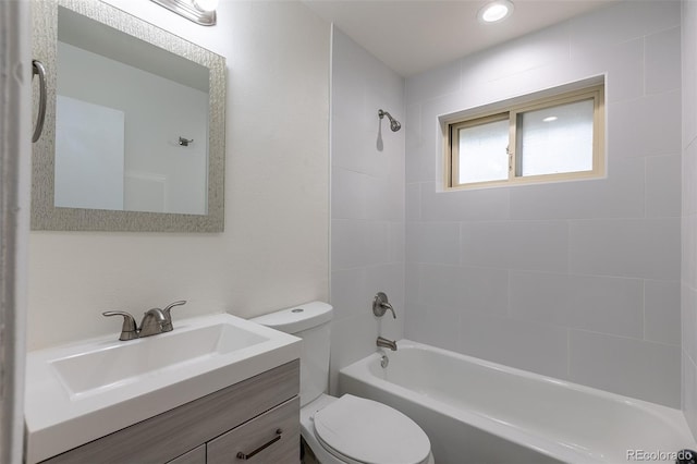 5810 S Greenwood St, Littleton, CO 80120 - bathroom with toilet, shower / tub combination, and vanity