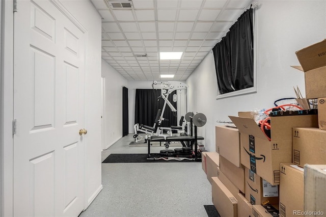 6888 Howell St, Arvada, CO 80004 - exercise area featuring a drop ceiling