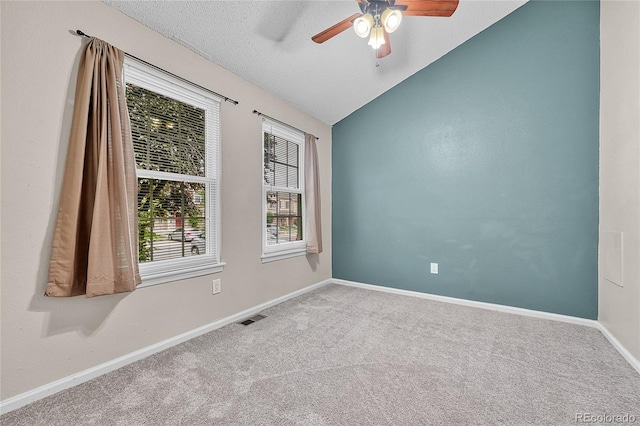 1148 S Ventura Cir Unit H, Aurora, CO 80017 - unfurnished room featuring carpet floors, a ceiling fan, lofted ceiling, and baseboards