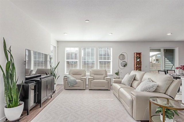 17825 Gallup St, Broomfield, CO 80023 - living area featuring light wood finished floors and recessed lighting
