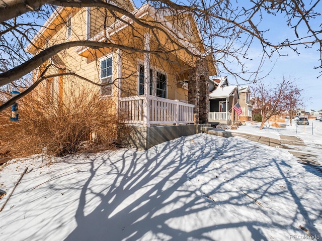 exterior space featuring covered porch