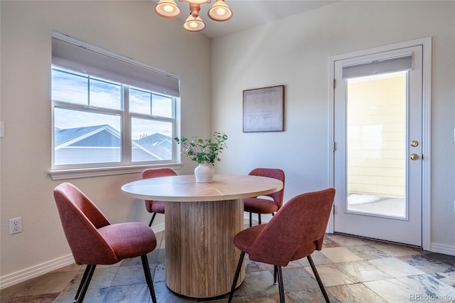 dining area with a wealth of natural light