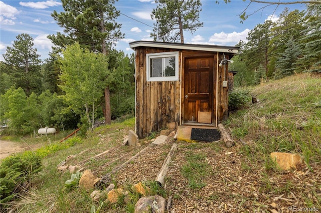 view of shed