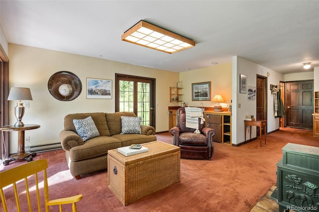 2246 Gcr 8, Fraser, CO 80442 - carpeted living room with baseboard heating