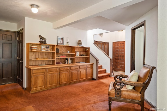 2246 Gcr 8, Fraser, CO 80442 - sitting room with carpet and stairway