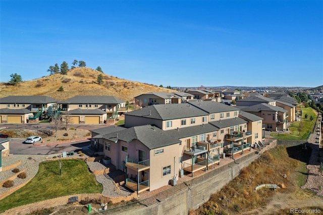 bird's eye view with a mountain view